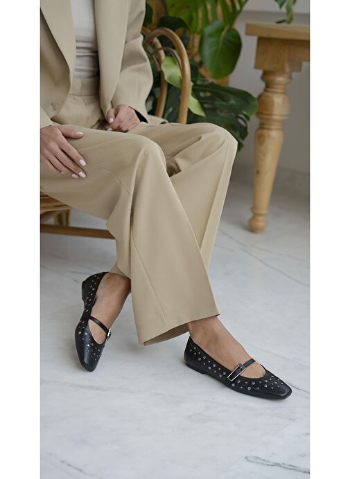 Kasius Siyah Hakiki Deri Babet - Görsel 4