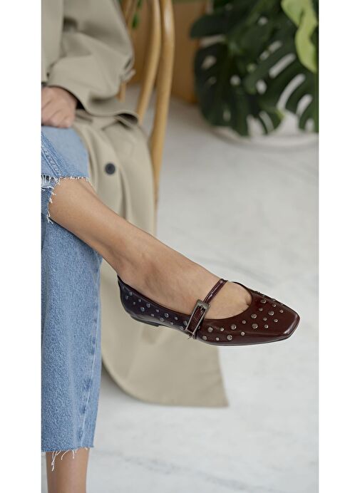 Kasius Bordo Rugan Hakiki Deri Babet - Görsel 2