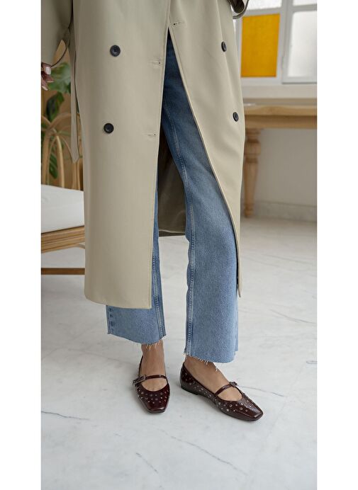 Kasius Bordo Rugan Hakiki Deri Babet - Görsel 3