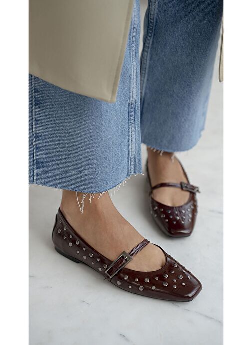 Kasius Bordo Rugan Hakiki Deri Babet - Görsel 4