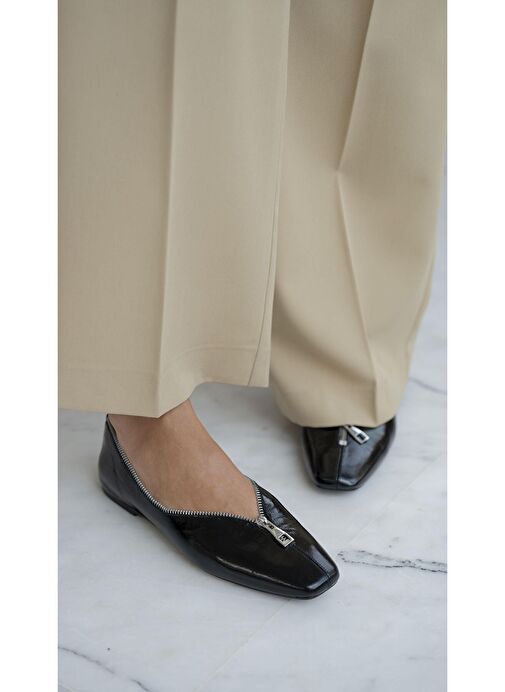 Andoni Siyah Rugan Hakiki Deri Babet - Görsel 2