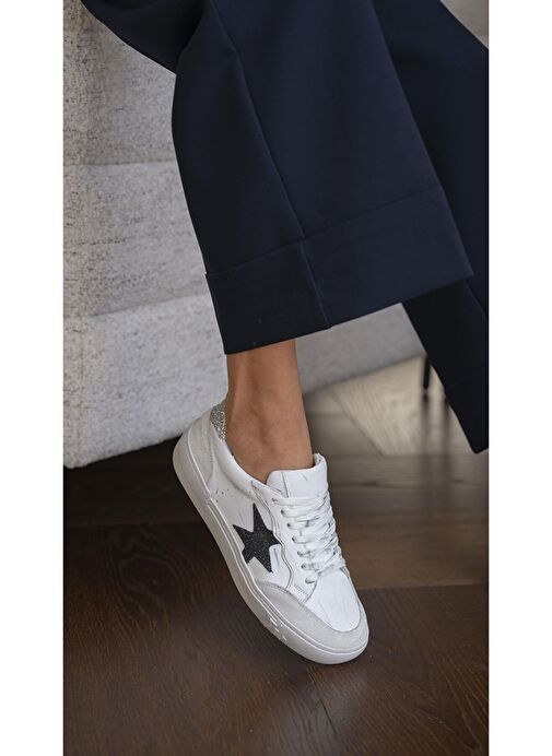 Harden Beyaz Hakiki Deri Spor Ayakkabı - Görsel 2