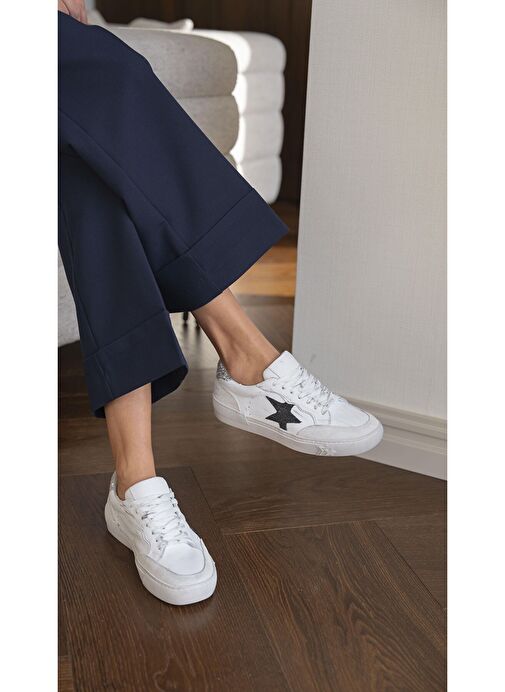 Harden Beyaz Hakiki Deri Spor Ayakkabı - Görsel 5