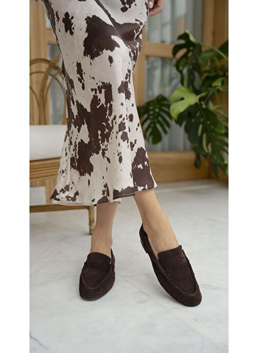 Danilo Kahve Süet Hakiki Deri Makosen Ayakkabı - Görsel 2