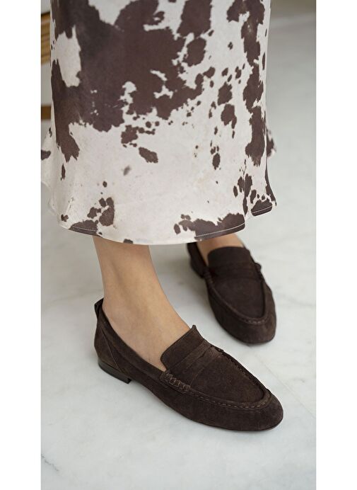 Danilo Kahve Süet Hakiki Deri Makosen Ayakkabı - Görsel 3