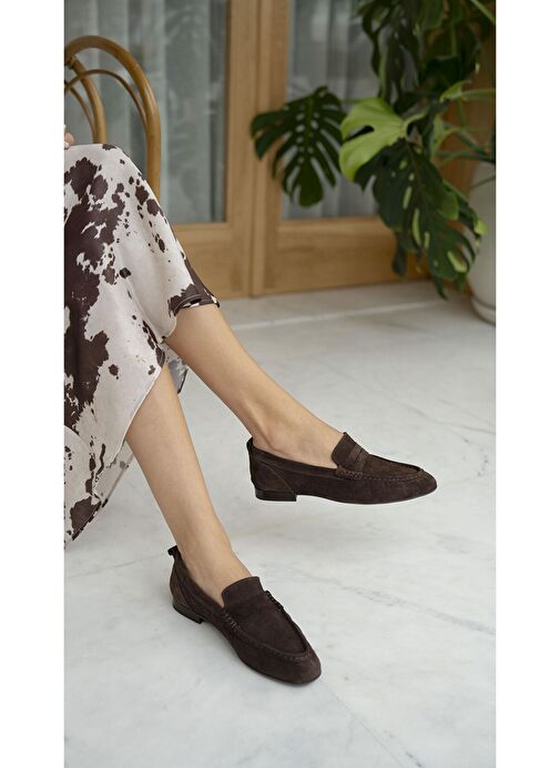 Danilo Kahve Süet Hakiki Deri Makosen Ayakkabı - Görsel 4