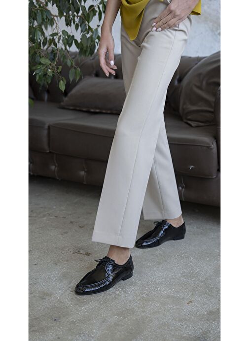 Carter Siyah Rugan Hakiki Deri Makosen Ayakkabı - Görsel 4