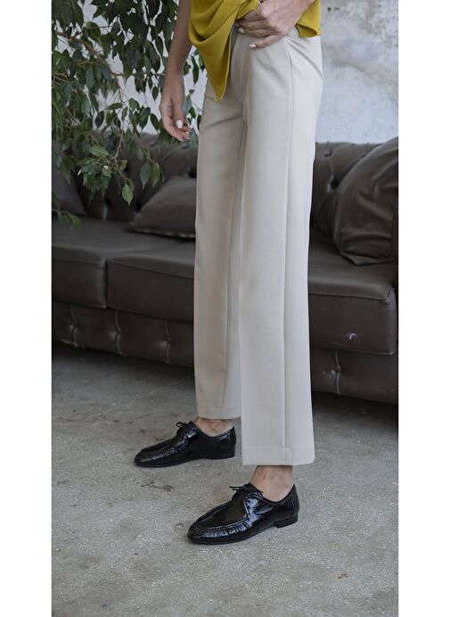 Carter Siyah Rugan Hakiki Deri Makosen Ayakkabı - Görsel 5