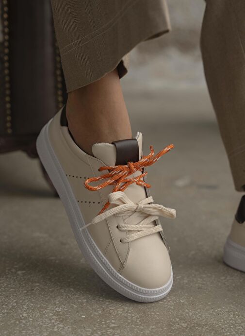 Sedorf Bej Hakiki Deri Spor Ayakkabı - Görsel 4