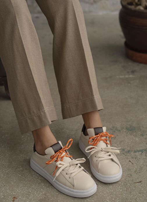 Sedorf Bej Hakiki Deri Spor Ayakkabı - Görsel 5