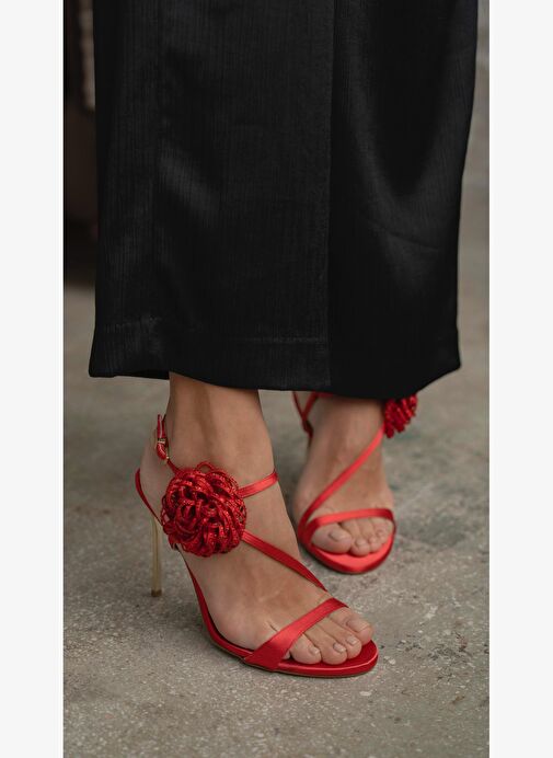 Watson Kırmızı Saten Topuklu Ayakkabı - Görsel 2