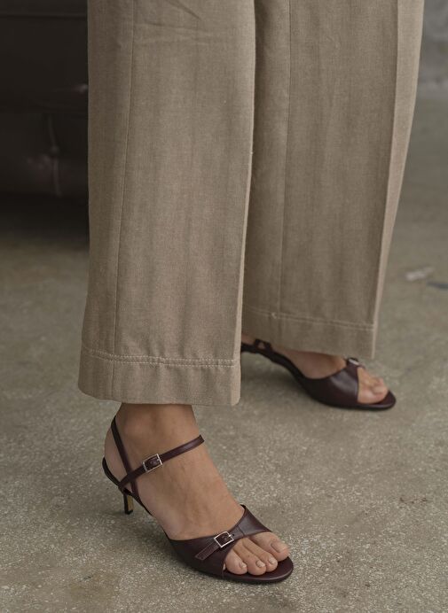 Grifin Bordo Hakiki Deri Kadın Topuklu Ayakkabı - Görsel 5