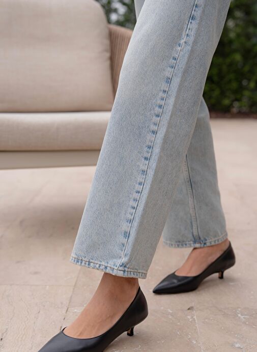 Aroya Siyah Hakiki Deri Topuklu Ayakkabı - Görsel 4