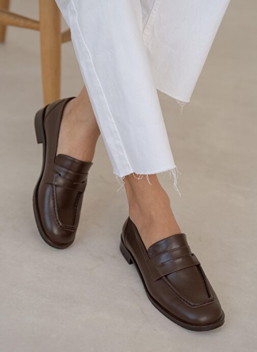 Origi Kahve Hakiki Deri Makosen Ayakkabı - Görsel 5