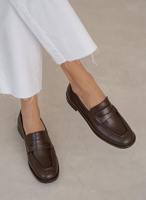 Origi Kahve Hakiki Deri Makosen Ayakkabı - Görsel 4