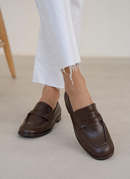 Origi Kahve Hakiki Deri Makosen Ayakkabı - Görsel 3