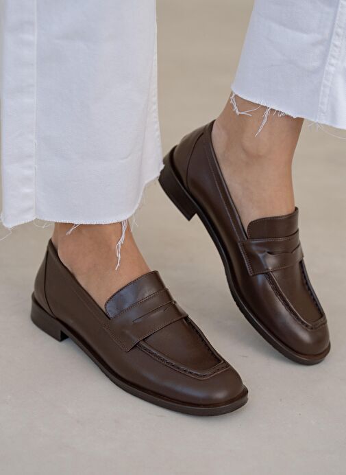 Origi Kahve Hakiki Deri Makosen Ayakkabı - Görsel 6