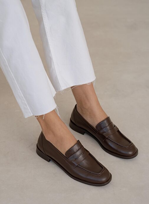 Origi Kahve Hakiki Deri Makosen Ayakkabı - Görsel 2