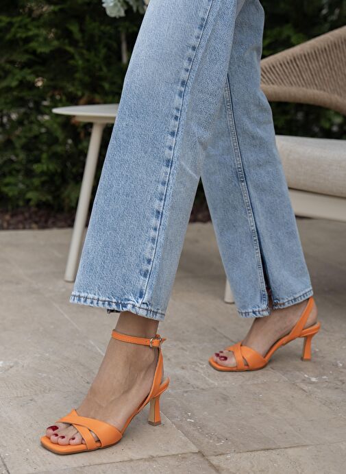 Gita Turuncu Topuklu Ayakkabı - Görsel 3