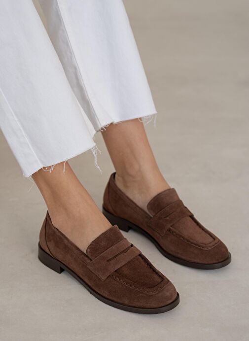 Origi Kahve Süet Hakiki Deri Makosen Ayakkabı - Görsel 5
