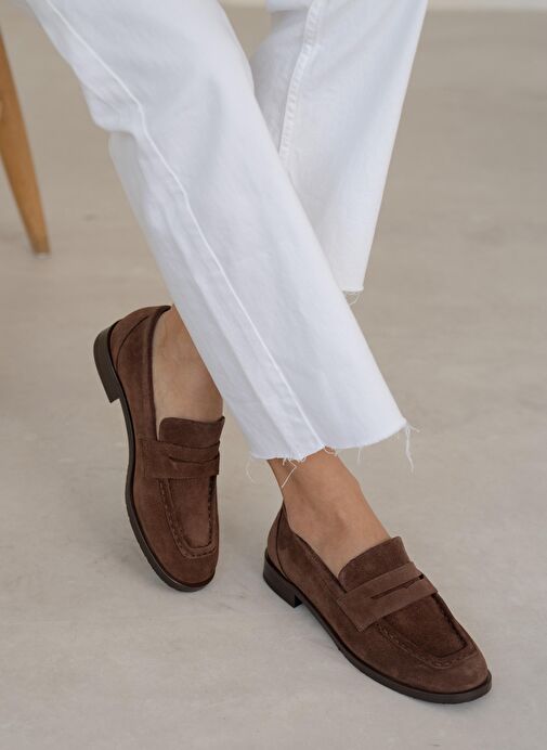 Origi Kahve Süet Hakiki Deri Makosen Ayakkabı - Görsel 3
