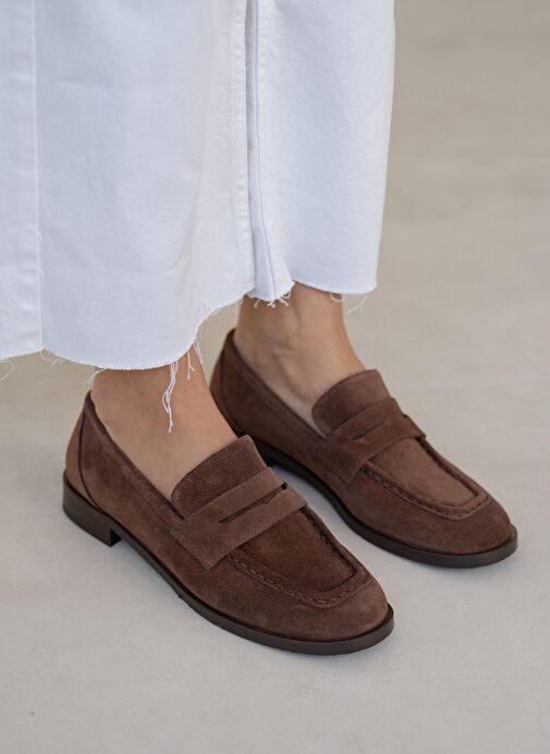 Origi Kahve Süet Hakiki Deri Makosen Ayakkabı - Görsel 2