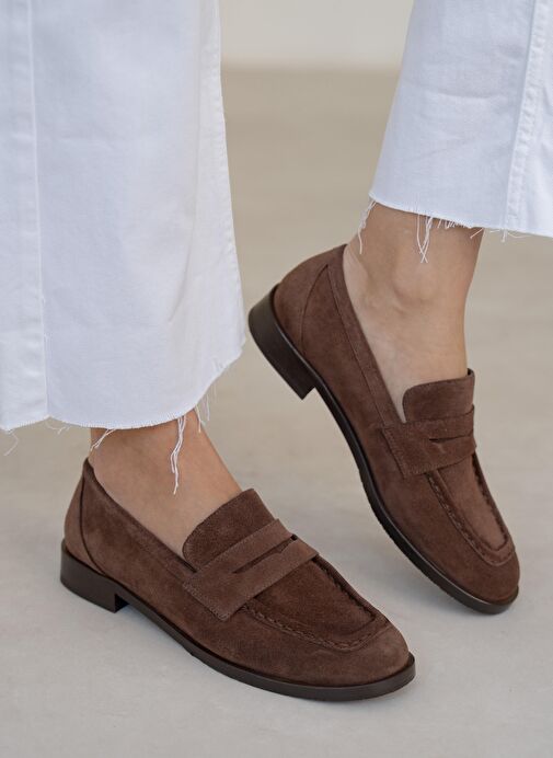 Origi Kahve Süet Hakiki Deri Makosen Ayakkabı - Görsel 6