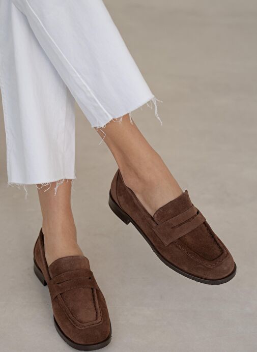 Origi Kahve Süet Hakiki Deri Makosen Ayakkabı - Görsel 4