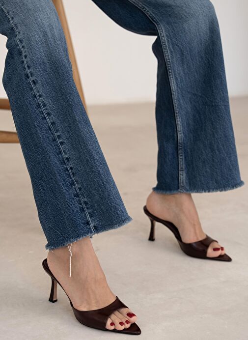 Yoro Bordo Rugan Hakiki Deri Topuklu Ayakkabı - Görsel 2