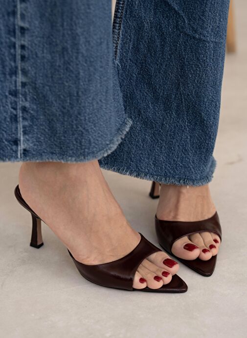 Yoro Bordo Rugan Hakiki Deri Topuklu Ayakkabı - Görsel 4