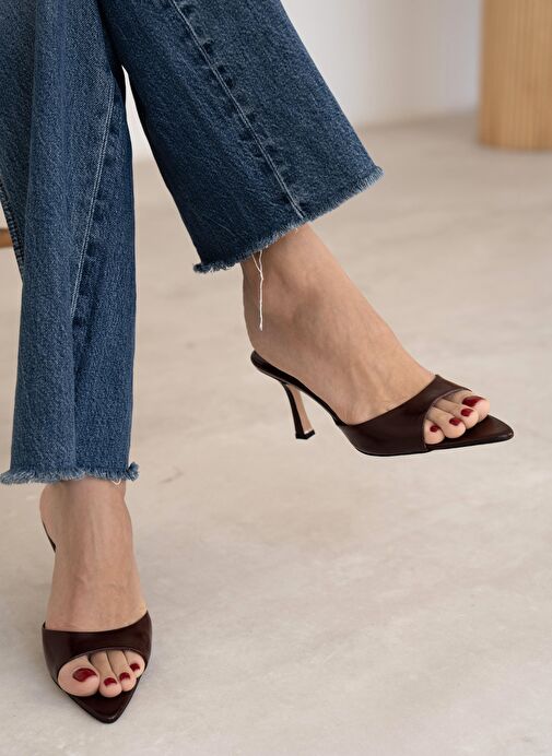 Yoro Bordo Rugan Hakiki Deri Topuklu Ayakkabı - Görsel 3