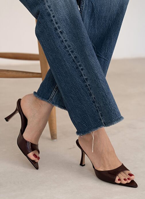 Yoro Bordo Rugan Hakiki Deri Topuklu Ayakkabı - Görsel 5