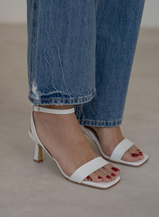 Waylon Beyaz Topuklu Ayakkabı - Görsel 5