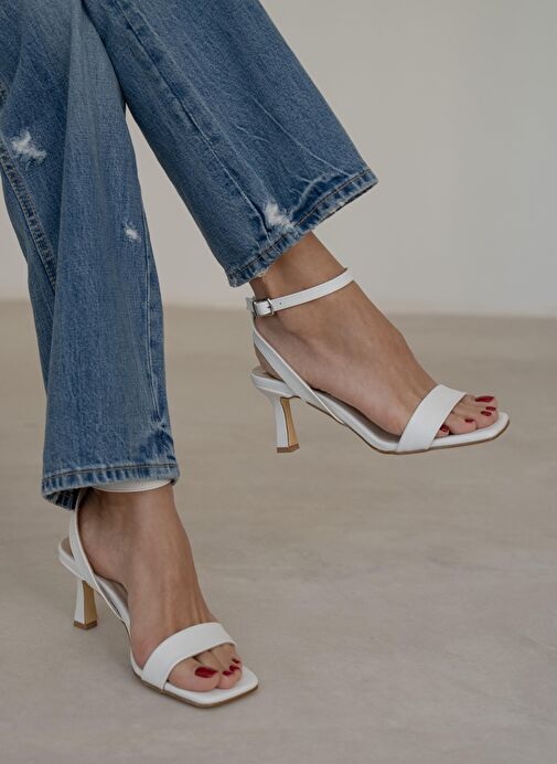 Waylon Beyaz Topuklu Ayakkabı - Görsel 4