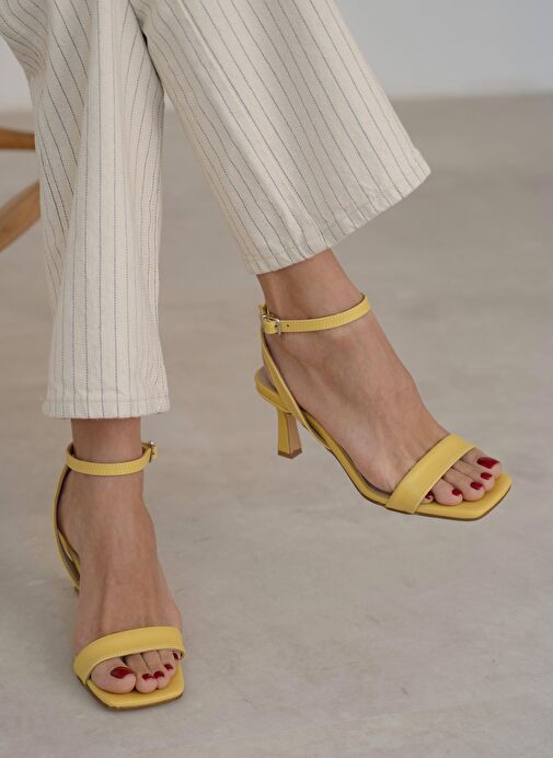 Waylon Sarı Topuklu Ayakkabı - Görsel 5