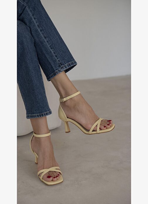 Amaros Sarı Topuklu Ayakkabı - Görsel 5