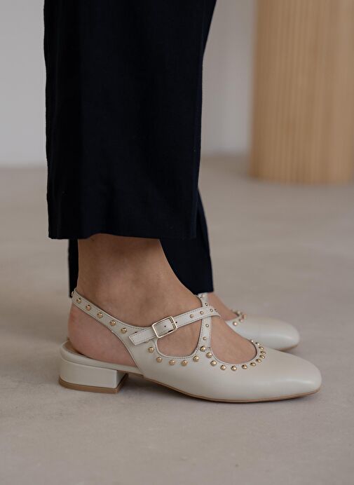 Exter Ekru Hakiki Deri Makosen Ayakkabı - Görsel 3