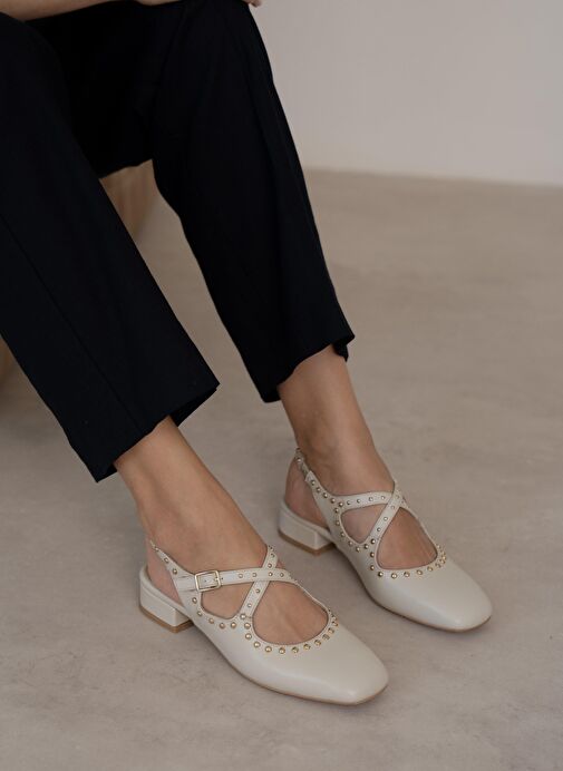 Exter Ekru Hakiki Deri Makosen Ayakkabı - Görsel 4