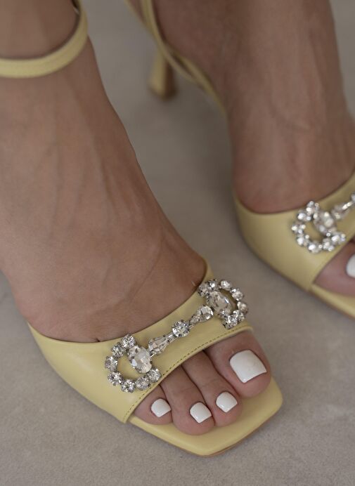 Tita Sarı Hakiki Deri Topuklu Ayakkabı - Görsel 6