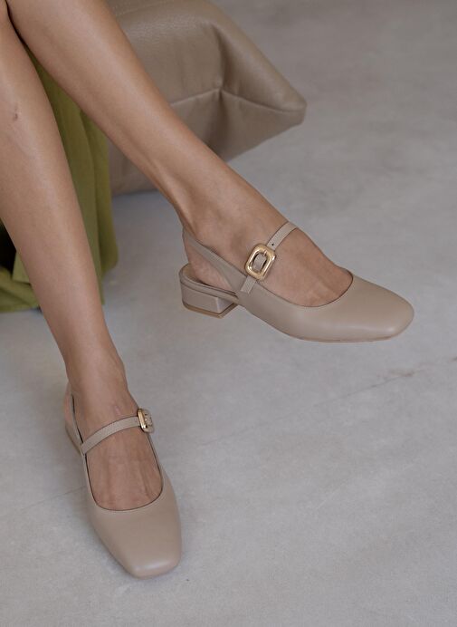 Somer Ten Hakiki Deri Topuklu Ayakkabı - Görsel 4