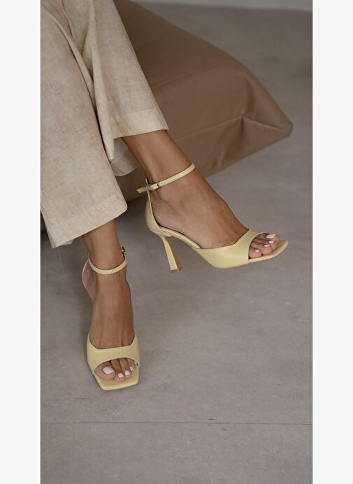 Orion Sarı Hakiki Deri Topuklu Ayakkabı - Görsel 4
