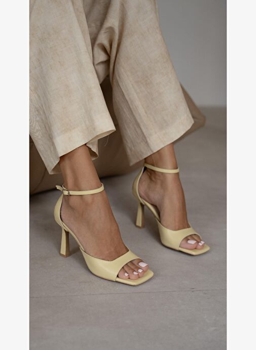 Orion Sarı Hakiki Deri Topuklu Ayakkabı - Görsel 5