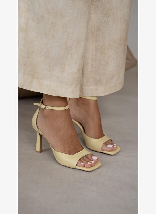 Orion Sarı Hakiki Deri Topuklu Ayakkabı - Görsel 2