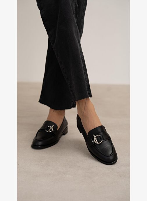 Fern Siyah Hakiki Deri Kadın MAKOSEN - Görsel 2