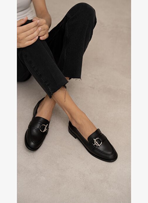 Fern Siyah Hakiki Deri Kadın MAKOSEN - Görsel 6