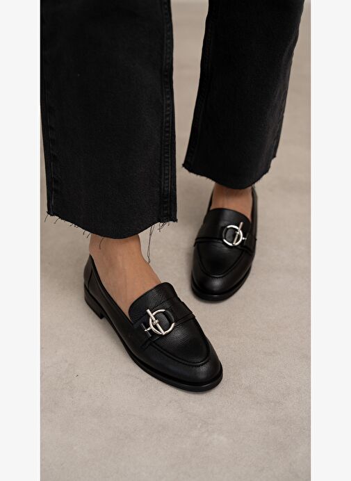 Fern Siyah Hakiki Deri Kadın MAKOSEN - Görsel 4