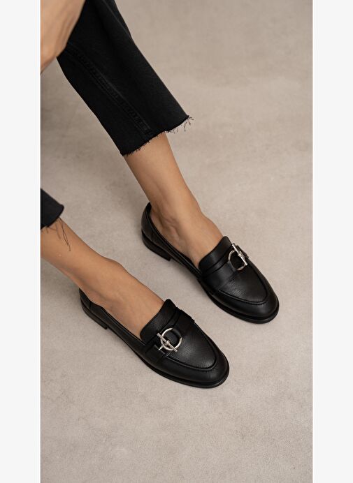 Fern Siyah Hakiki Deri Kadın MAKOSEN - Görsel 7