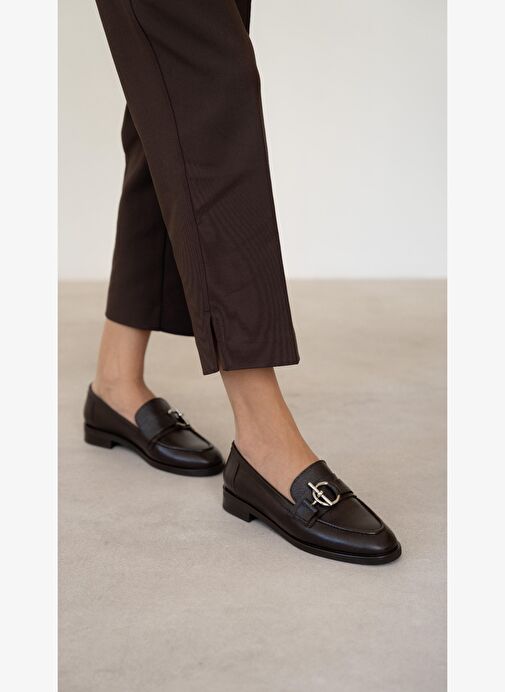 Fern Kahve Hakiki Deri Kadın MAKOSEN - Görsel 2