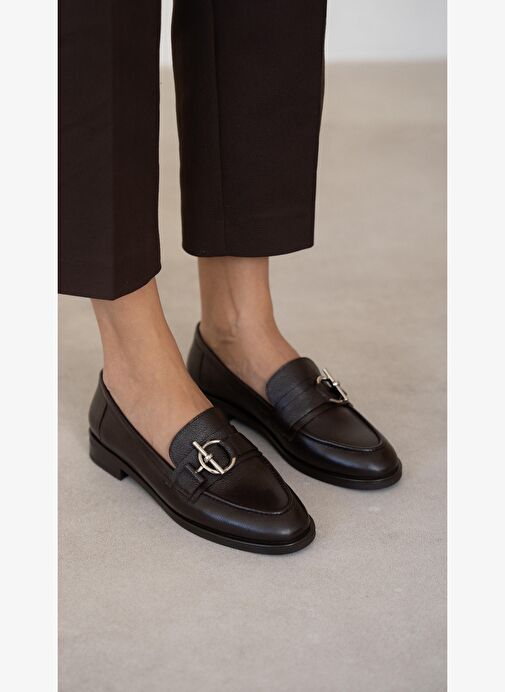 Fern Kahve Hakiki Deri Kadın MAKOSEN - Görsel 3