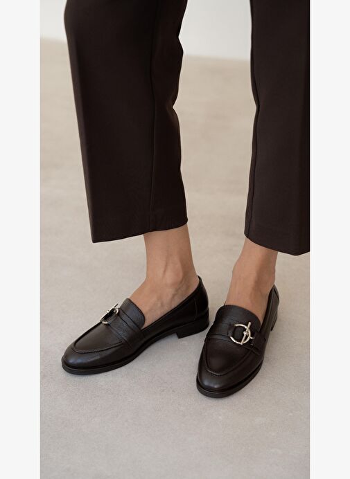 Fern Kahve Hakiki Deri Kadın MAKOSEN - Görsel 4